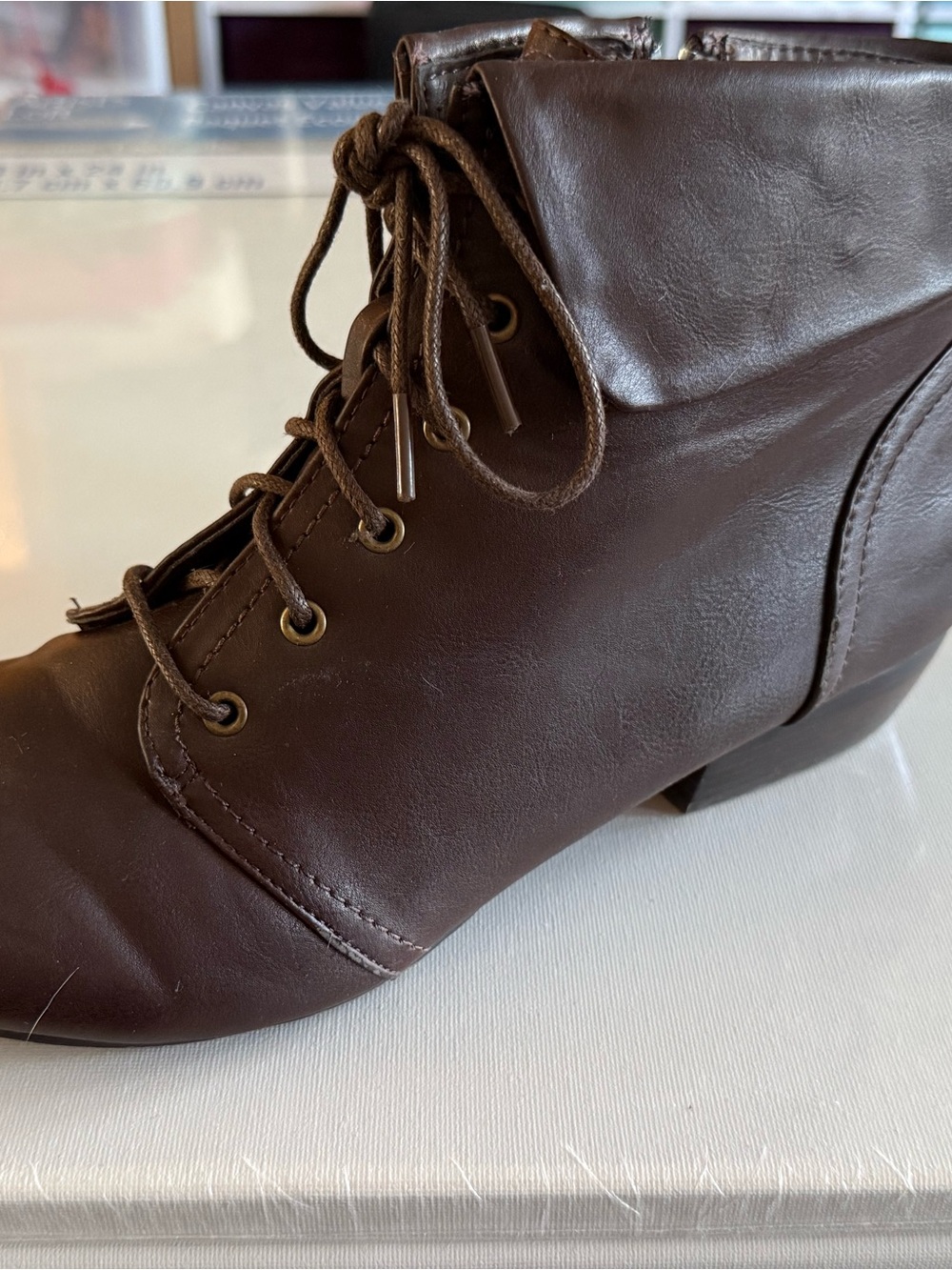 AMPUTEE-ONE LEFT SHOE- Yuu Dark Brown Lace-Up Ankle Boot